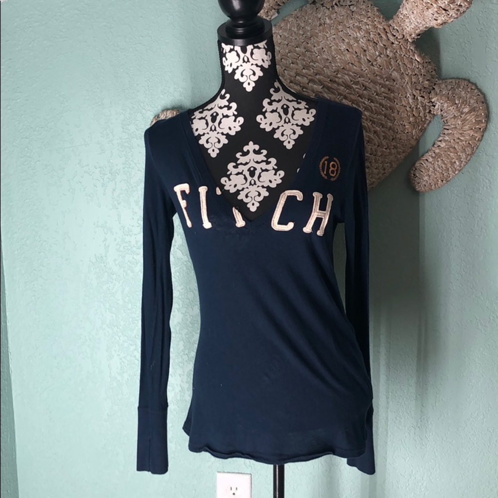 Navy Abercrombie v neck tee